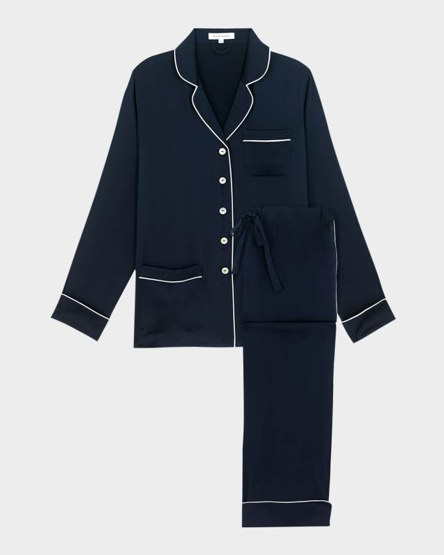 Coco Straight-Leg Silk Satin Pajama Set